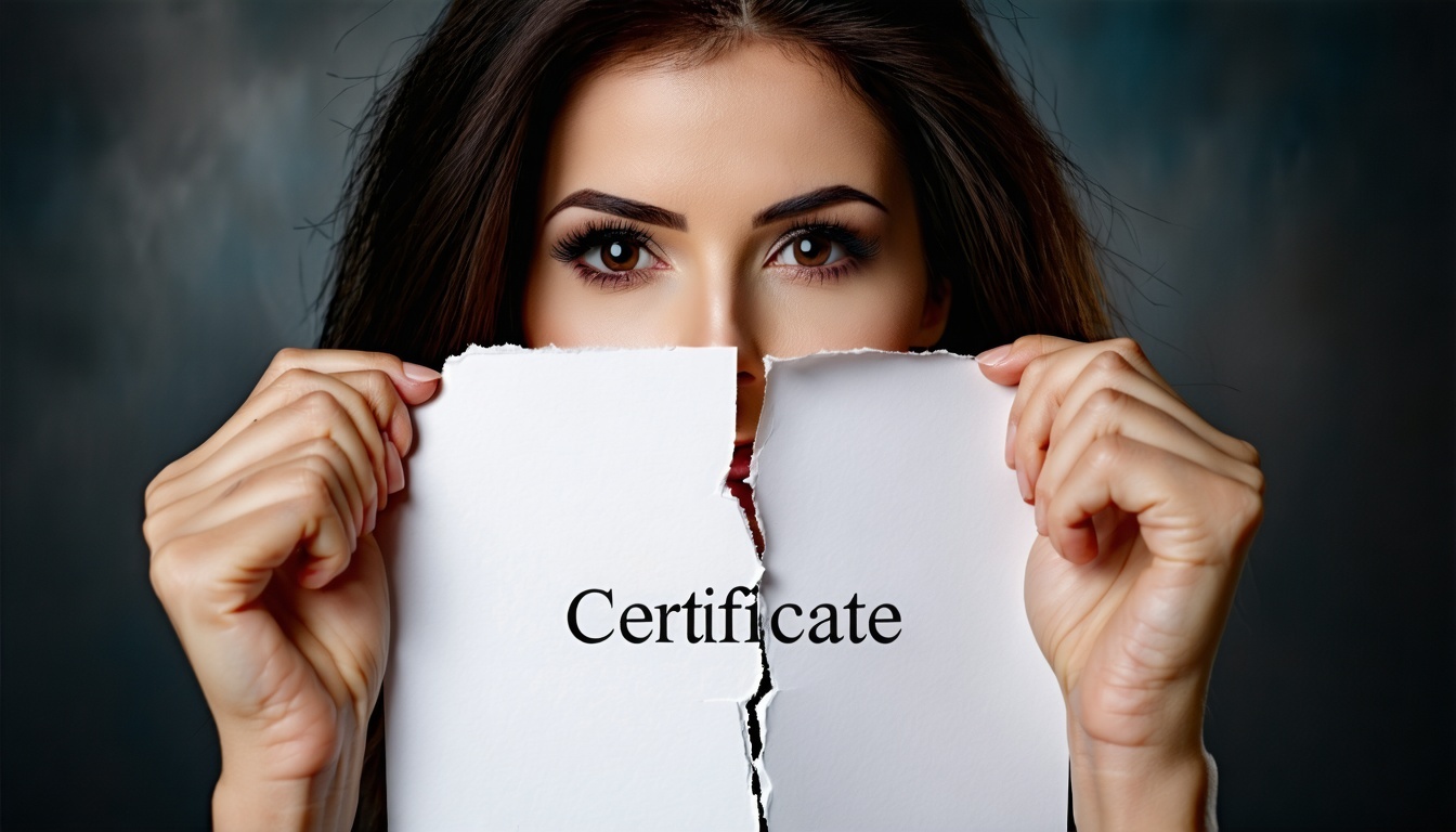 Tangan wanita itu, yang halus namun tegas, menggenggam ujung-ujung kertas yang tampak resmi dengan tulisan 