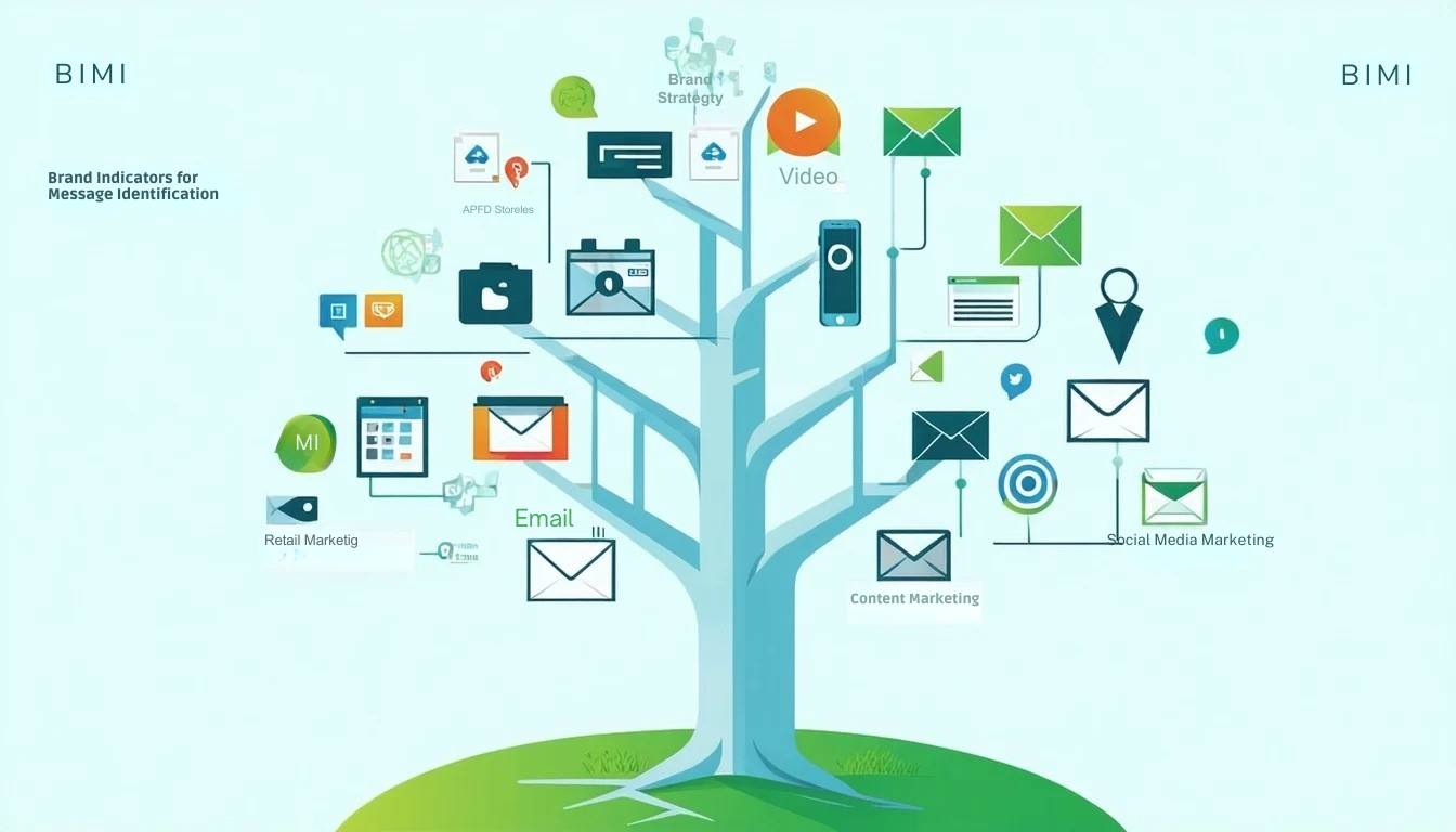 BIMI atau Brand Indicators for Message Identification berfungsi sebagai batang dasar dari pohon strategi pemasaran yang menyediakan kerangka kerja yang kuat untuk pengenalan merek dan kepercayaan dalam komunikasi digital Dari pilar utama ini, berbagai taktik pemasaran